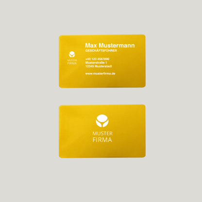 Exklusive Metall-Visitenkarten mit eigenem Design